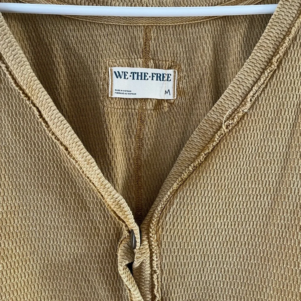 We The Free Camel Button-Up Cardigan Oversized Womens M - Picture 2 of 5